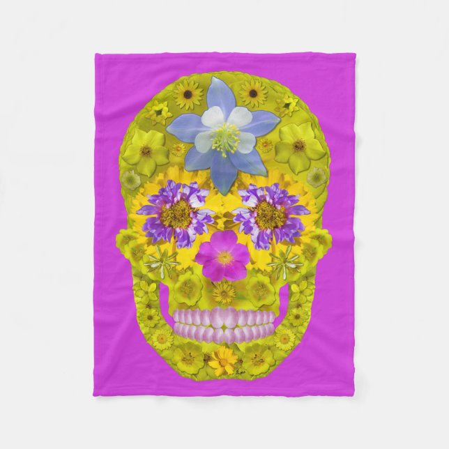 Cobertor De Velo Flor - Crânio 3 (Frente)