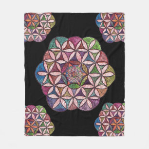 Cobertor De Velo Flor da Life Watercolor art