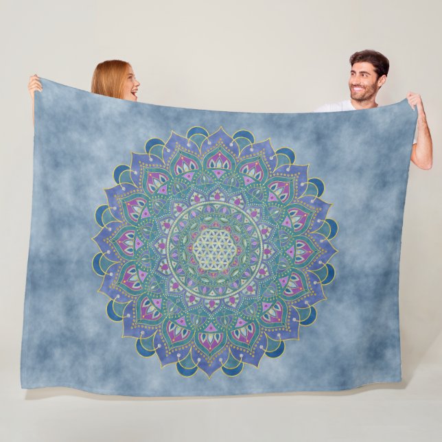 Cobertor De Velo Flor Da Vida - Estilo De Mandala Índia 1 (In Situ)