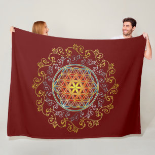 Cobertor De Velo Flor Da Vida - Vintage Ornament Mandala 1