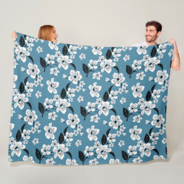 COBERTOR DE VELO FLOR DE CEREJEIRA - SAKURA (AZUL FUMÊ)