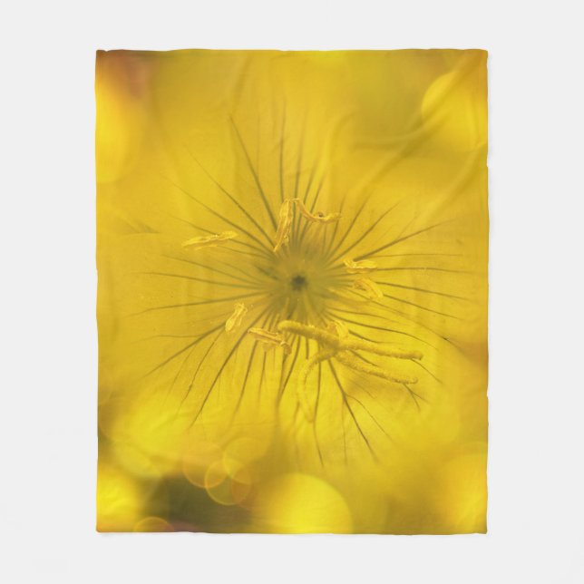 Cobertor De Velo Flor de Fleece Amarelo-Flor de Folga (Frente)