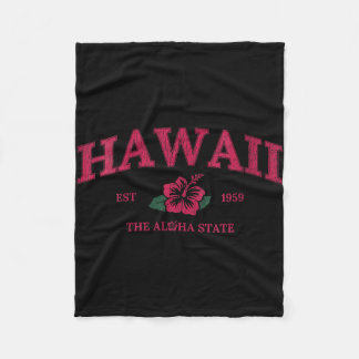 Cobertor De Velo Flor de hibisco do estado aloha vintage feminino d