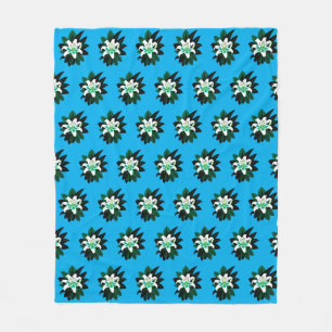 Cobertor De Velo Flor de Lírio Branca com Folhas Verde Escuro