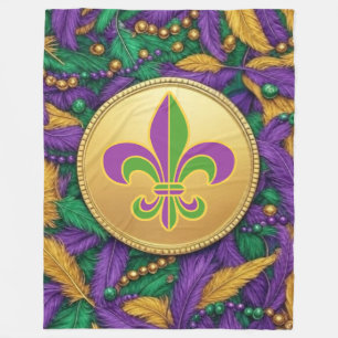 Cobertor De Velo Flor de lis do Mardi Gras