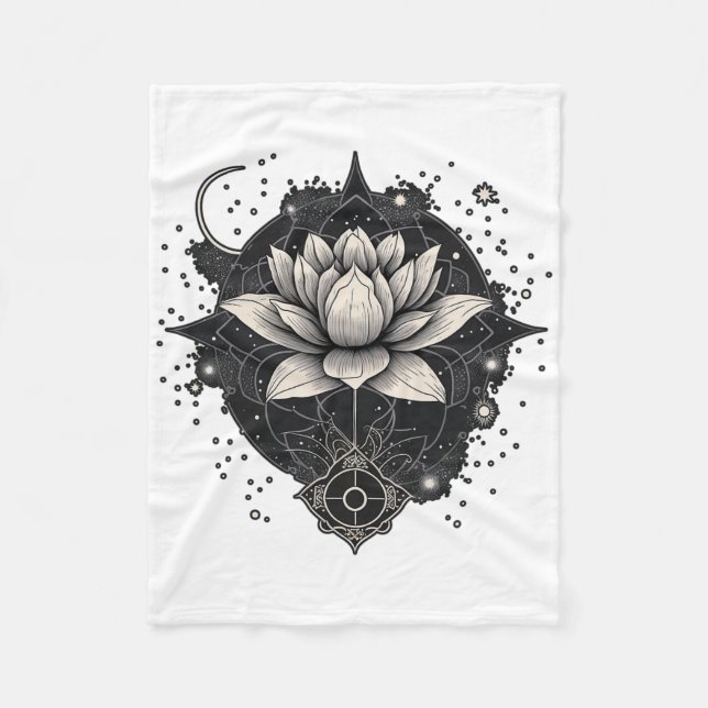 Cobertor De Velo Flor de Lótus da Lua Yoga Meditação  (Frente)