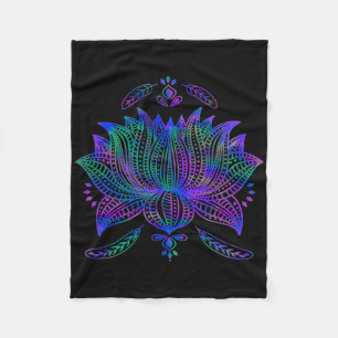 Cobertor De Velo Flor de Lótus em Aquarela Yoga Bonito