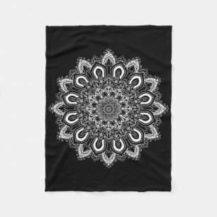 Cobertor De Velo Flor de Lótus Ornamental Branco Mandala de Yoga _1