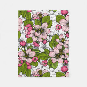 Cobertor De Velo Flor de maçã em branco