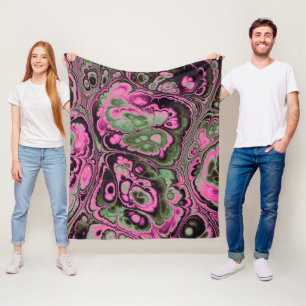 Cobertor De Velo Flor de Mármore Rosa e Salvia