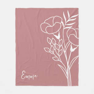 Cobertor De Velo Flor do Mês de Nascimento, Nome da Caligrafia de s