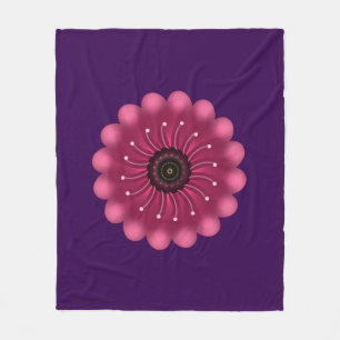 Cobertor De Velo Flor Fantasia Rosa Brilhante Floral Neon Abstrat