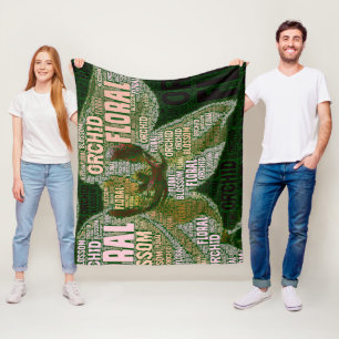 Cobertor De Velo Flor floral da orquídea sobre a nuvem verde da