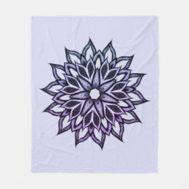 Cobertor De Velo Flor Mandala Blue Violet Floral Art