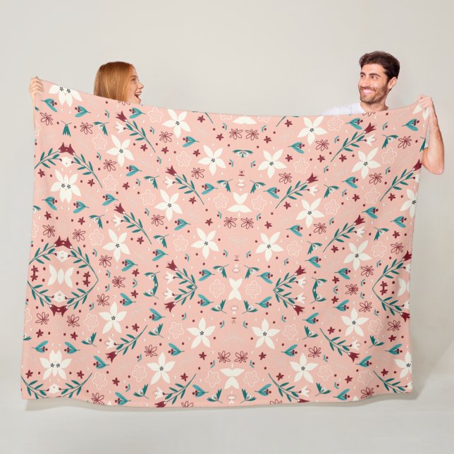 Cobertor De Velo Flor rosa Elegante FLeece Blanket (In Situ)
