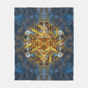 Cobertor De Velo Flor sagrado da geometria de pedra preciosa