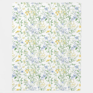 Cobertor De Velo Flor Silvestre Aquarela Azul