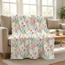 Flor Silvestre Aquarela Rosa Verde