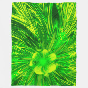 Cobertor De Velo Flor verde das linhas de Abstrato do invólucro