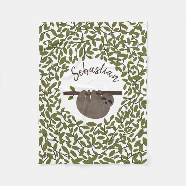 Cobertor De Velo Flor Verde Fleece (Frente)