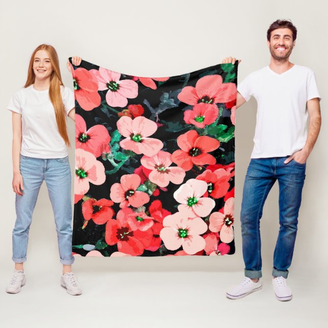 Cobertor De Velo Flor Vermelho de Aquarela (In Situ)