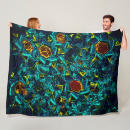 Cobertor De Velo Flor virtual em azul gradiente, estilhaçada