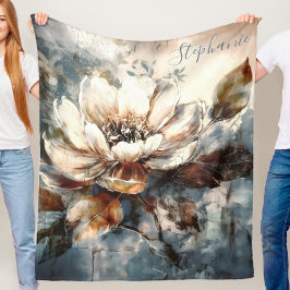 Cobertor De Velo Floração Personalizada de Peônia em Aquarela Suave