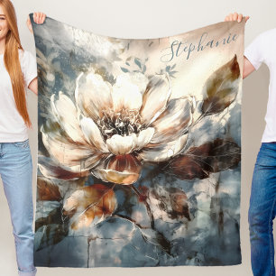 Cobertor De Velo Floração Personalizada de Peônia em Aquarela Suave