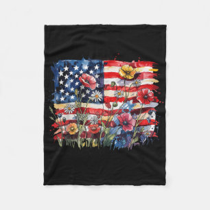 Cobertor De Velo Floral Americana Bandeira EUA Terra Dos Livres 4 D