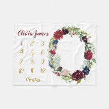 Floral Baby Girl Milestone Mensal