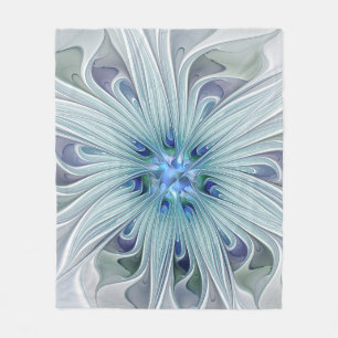 Cobertor De Velo Floral Beauty Abstrato Modern Blue Pastel Flower