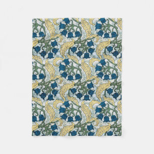 Cobertor De Velo Floral Blue Flowers Lily Valley Repetindo