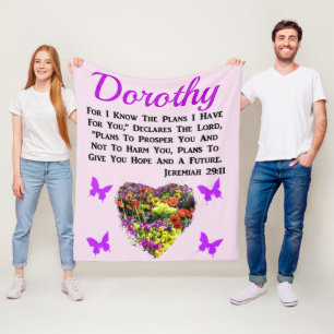 Cobertor De Velo FLORAL bonito PERSONALIZADO JEREMIAH 29:11