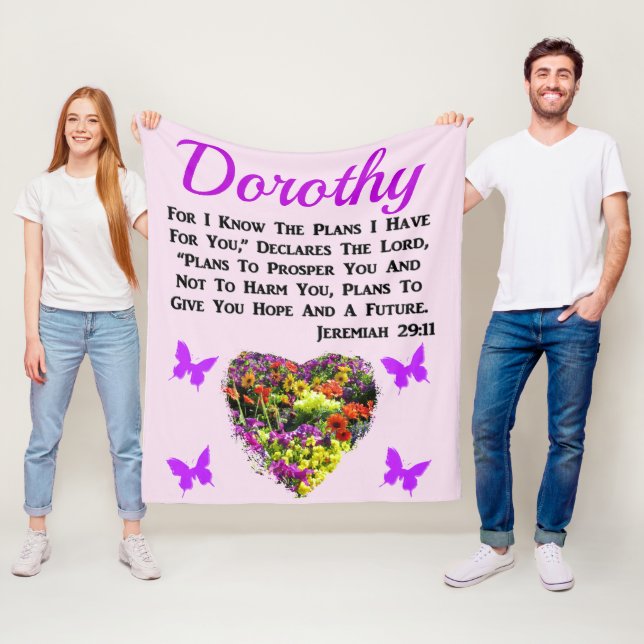 Cobertor De Velo FLORAL bonito PERSONALIZADO JEREMIAH 29:11 (In Situ)