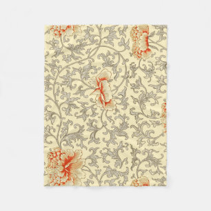 Cobertor De Velo Floral Botânico da Trabalho de arte Cinza de cor-d