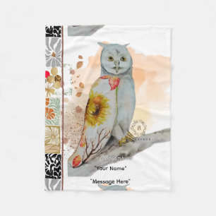 Cobertor De Velo FLoral Cloak Owl Fleece Baby Blanket