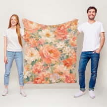 floral Coral Pêssego Romântico Bloom Decoração de 