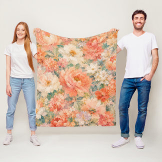 Cobertor De Velo floral Coral Pêssego Romântico Bloom Decoração de