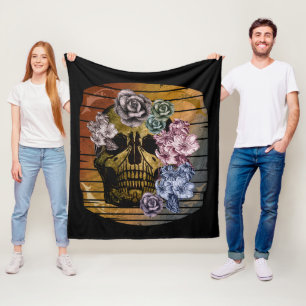 COBERTOR DE VELO FLORAL DA VINTAGEM EM CRÂNIO