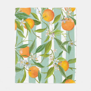 Cobertor De Velo Floral de Frutas Laranja: Vintage Invisível.