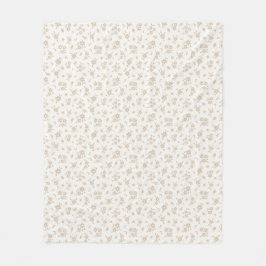 Cobertor De Velo Floral Delicado Neutro Suave Creme Bege Claro