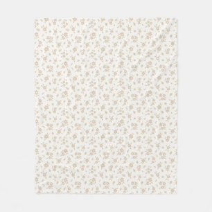 Cobertor De Velo Floral Delicado Neutro Suave Creme Bege Claro
