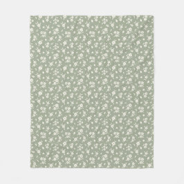 Cobertor De Velo Floral Delicado Neutro Suave Verde Sage Cottagecor