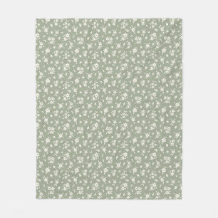 Cobertor De Velo Floral Delicado Neutro Suave Verde Sage Cottagecor