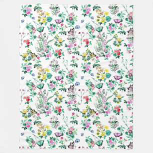 Cobertor De Velo Floral e borboletas Bonito