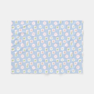 Cobertor De Velo Floral em aquarela preppy grandmillennial