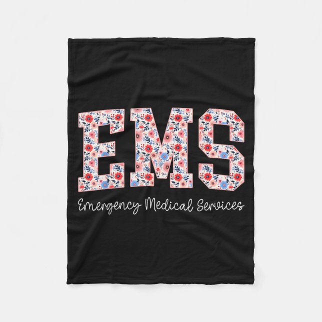 Cobertor De Velo Floral Ems Emergency Medical Services Emt Wildflow (Frente)