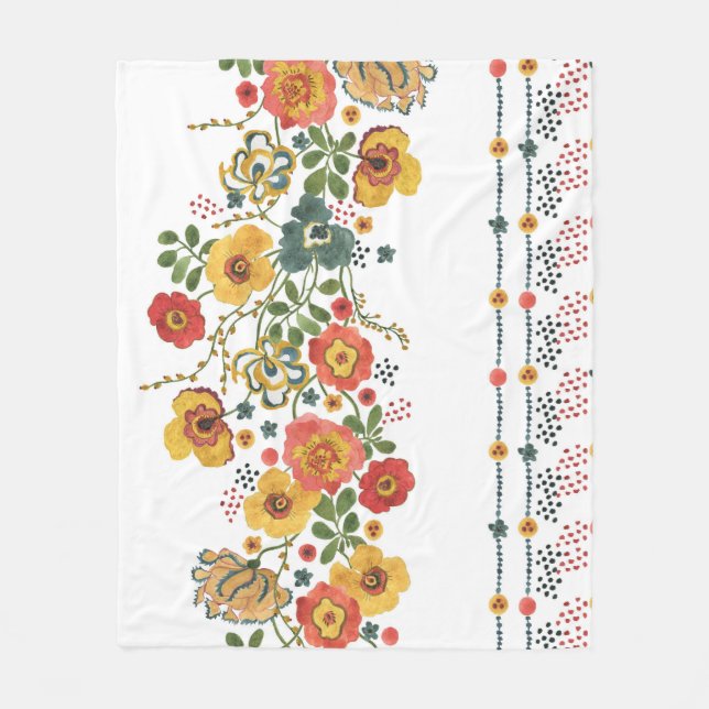 Cobertor De Velo Floral Estilizado: Design sem água. (Frente)