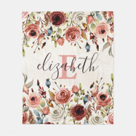 Cobertor De Velo Floral Fleece Blanket Personalizado