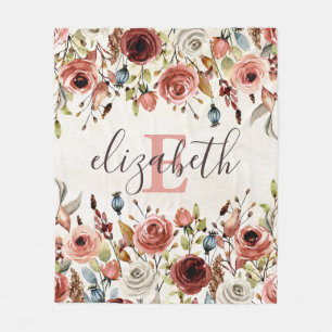 Cobertor De Velo Floral Fleece Blanket Personalizado